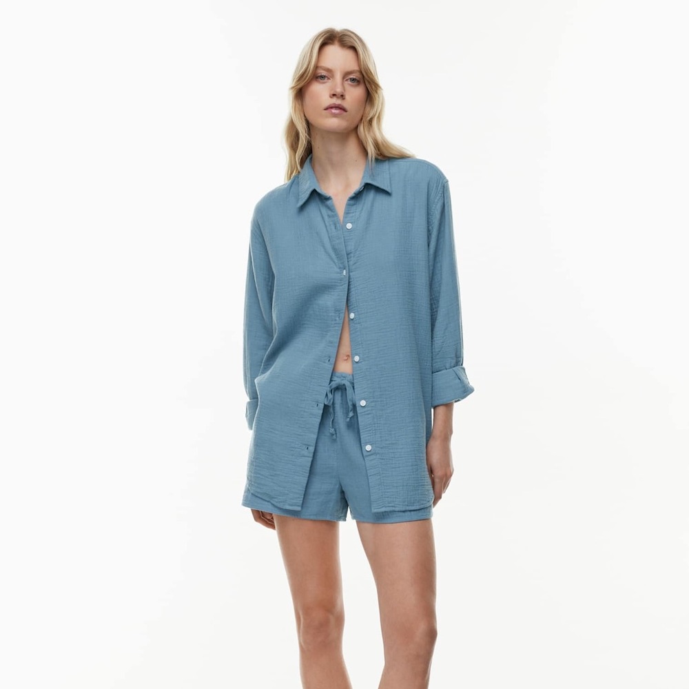 Aritzia Little Moon Blue Button Down Sail Shirt